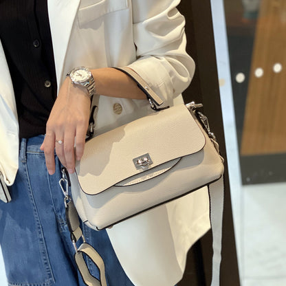 Soft Leather Top-Handle Crossbody Bag