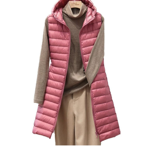 Long Hooded Puffer Vest “Inga”
