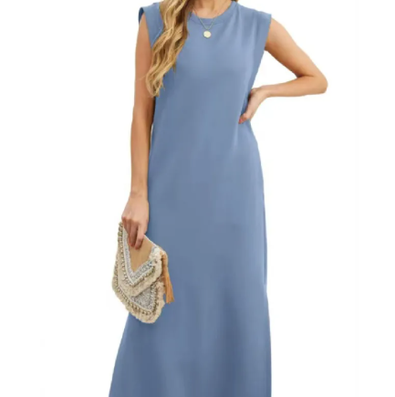 Summer Sleeveless Pocket Maxi Dress