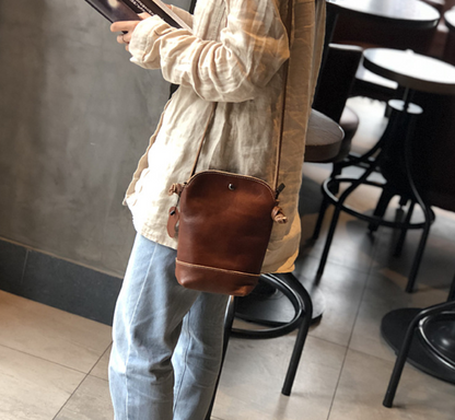 Vintage Handmade Leather Crossbody Bag