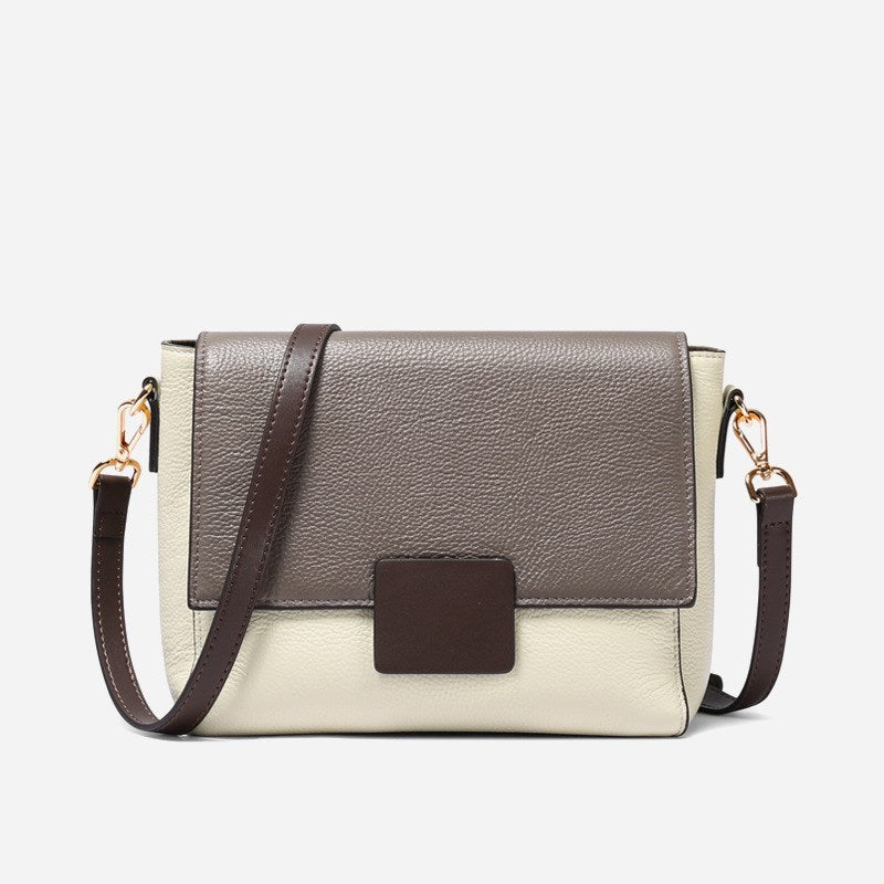 Two-Tone Soft Leather Shoulder Bag