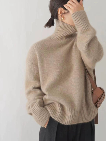 Soft Cashmere-Feel Turtleneck Sweater “Rosalie”
