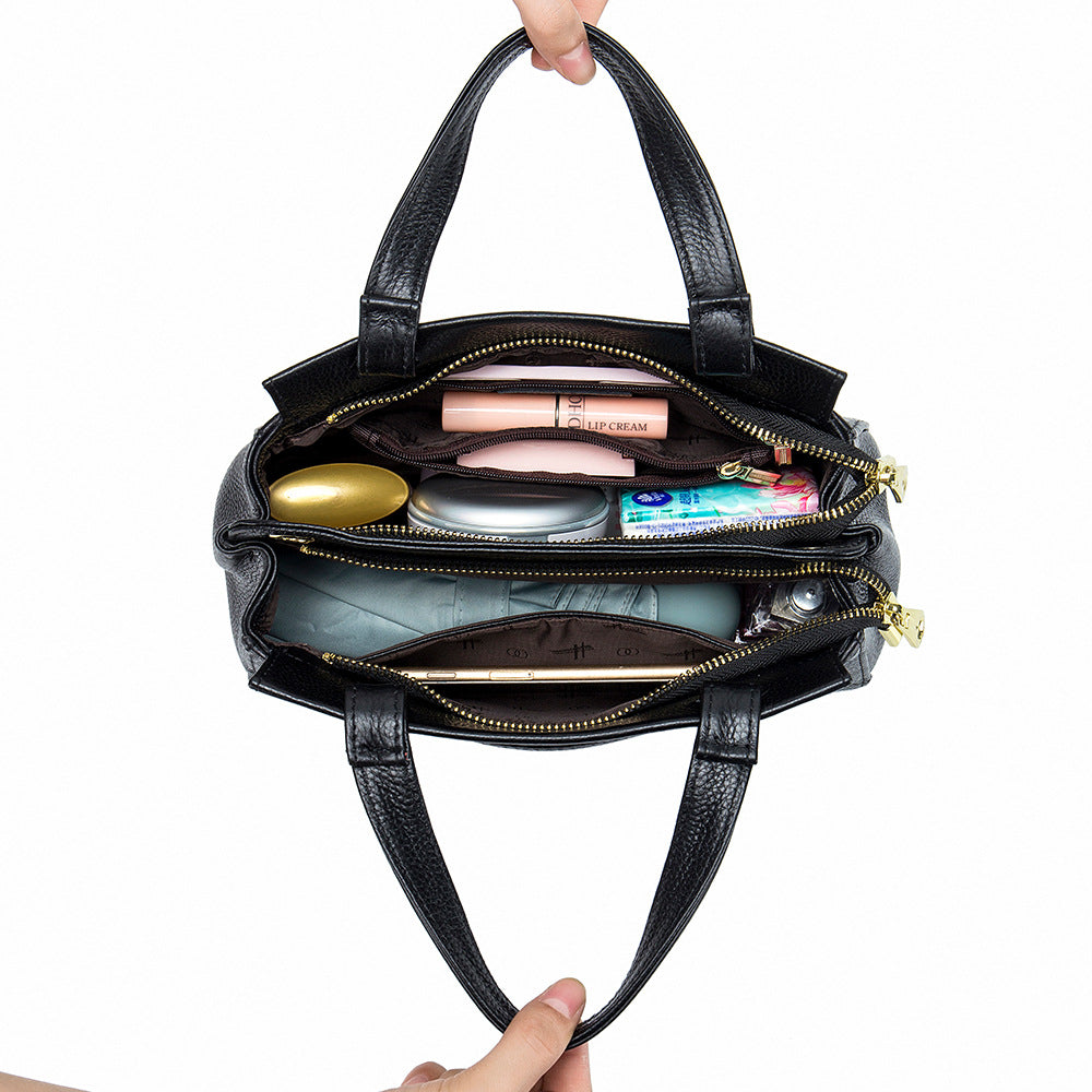 Genuine Leather Boston Handbag