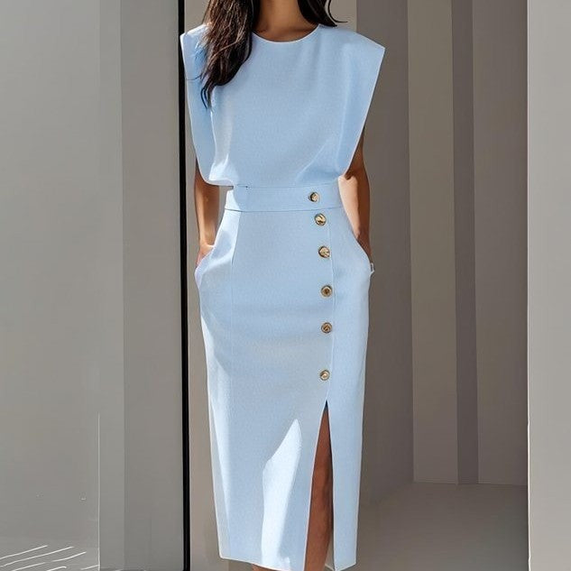 Structured Sleeveless Midi Dress “Stephanie”
