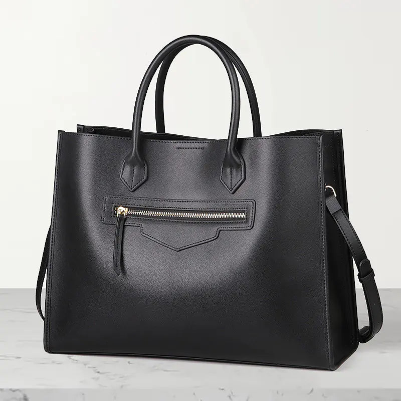 Genuine Leather Tote Bag for Women - Large Capacity