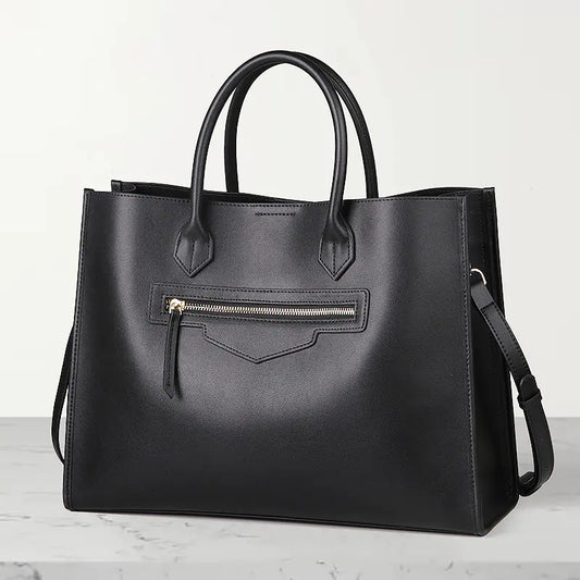 Genuine Leather Tote Bag for Women - Large Capacity