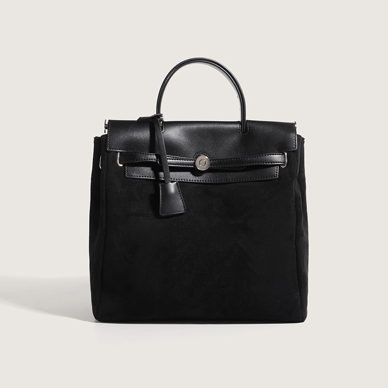 Retro Canvas & Leather Shoulder Bag