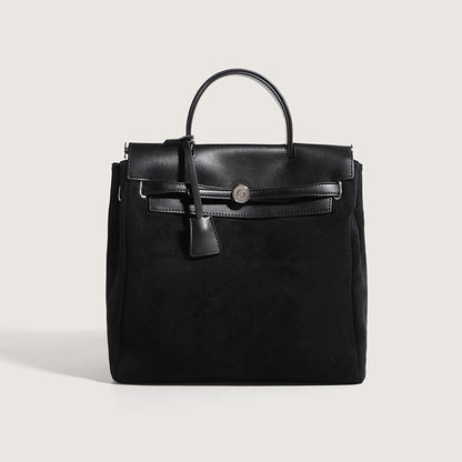 Retro Canvas & Leather Shoulder Bag
