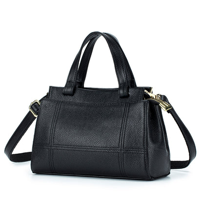 Genuine Leather Boston Handbag