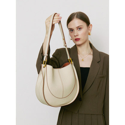 Half-Moon Leather Shoulder Bag