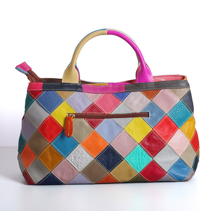 Diamond Patchwork Leather Tote