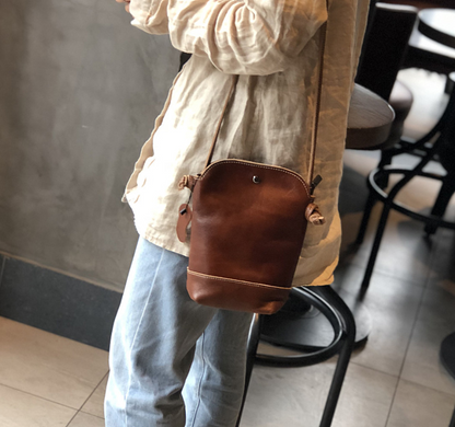 Vintage Handmade Leather Crossbody Bag