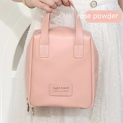 Muschel-Kosmetiktasche mit Henkeln aus PU-Kunstleder