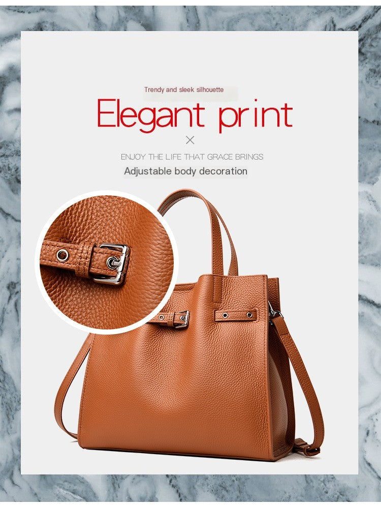 Large Leather Tote Handbag