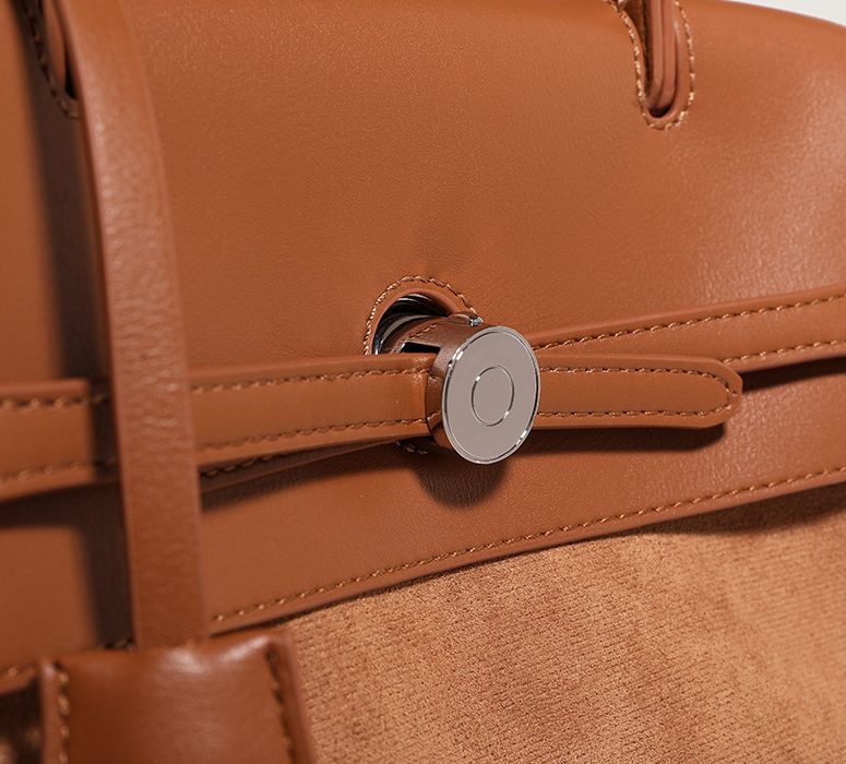 Retro Canvas & Leather Shoulder Bag