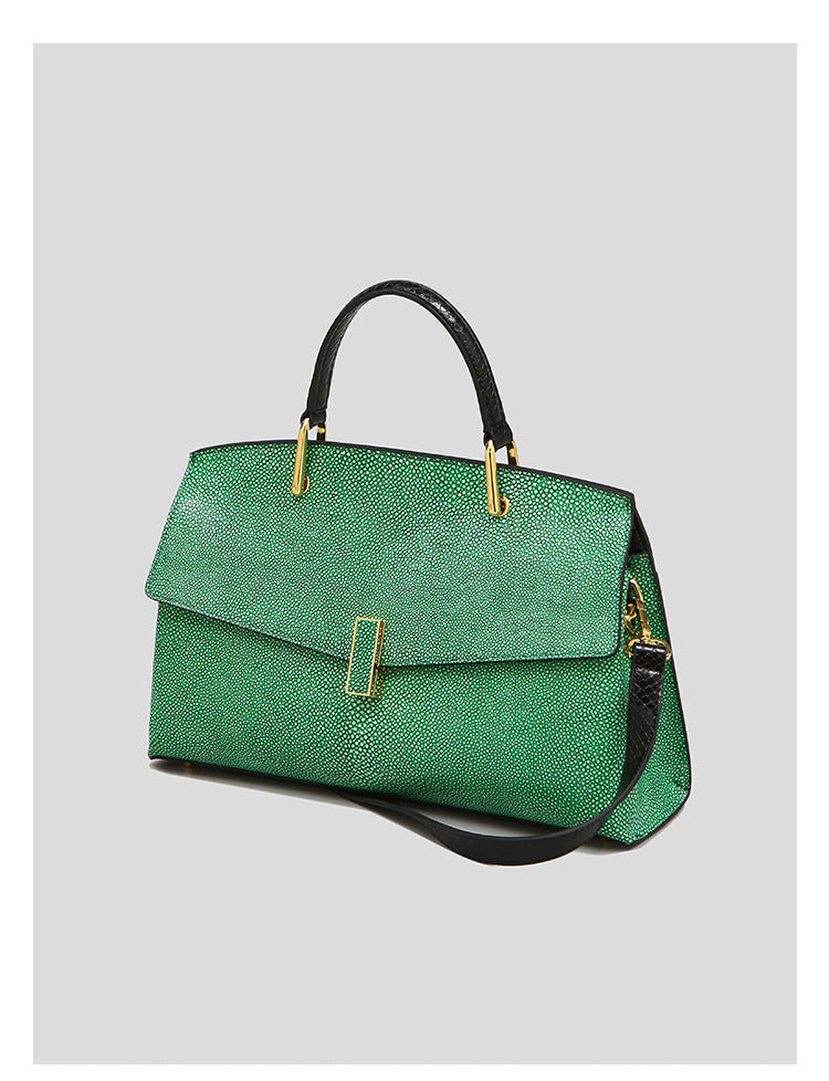 Structured Leather Top-Handle Bag