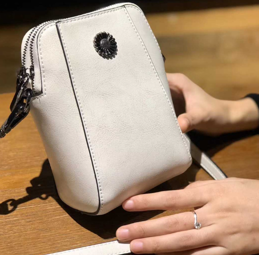 Small Cowhide Leather Crossbody Phone Bag