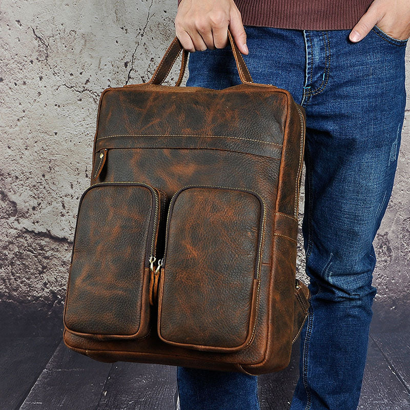 Vintage-Lederrucksack für Herren