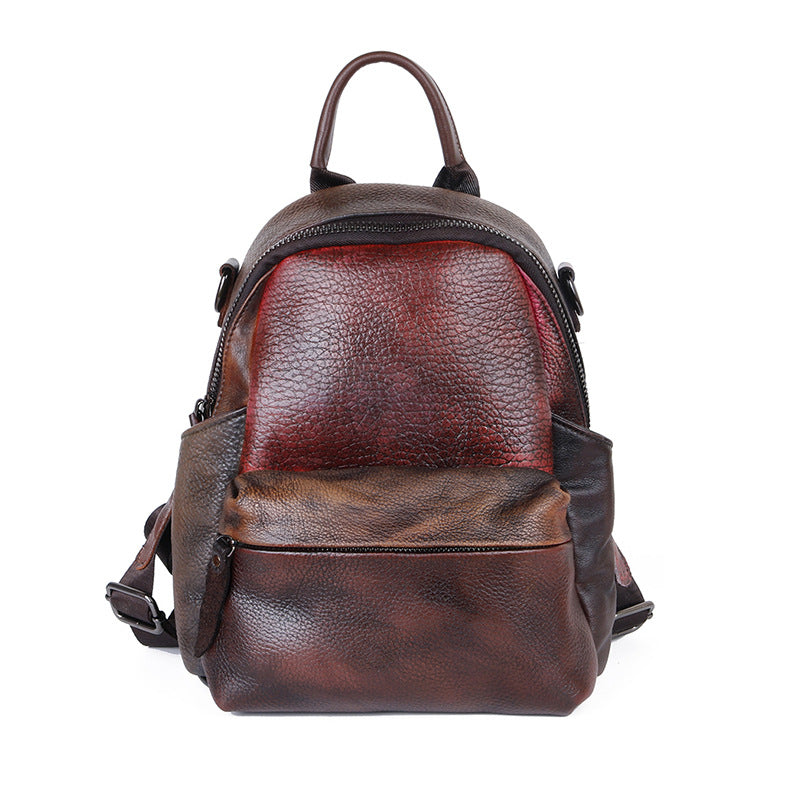 Zweifarbiger Lederrucksack