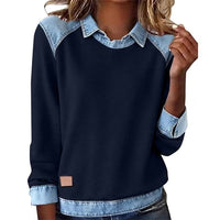 Strickpullover mit Denim-Kragen „Noemi“
