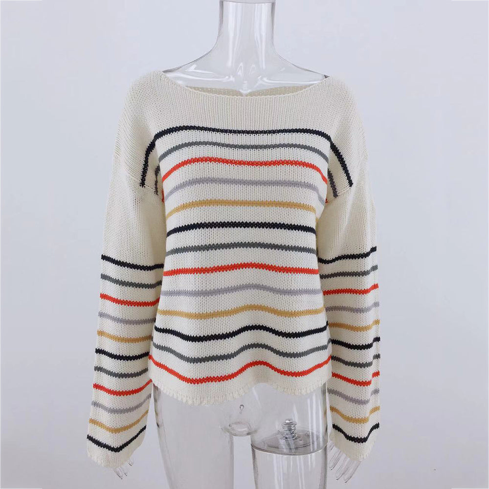 Rainbow-Stripe Knit Sweater “Luisa”