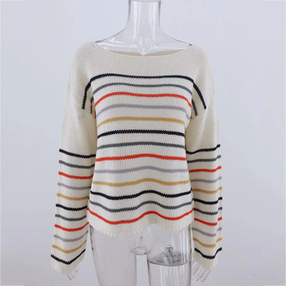 Rainbow-Stripe Knit Sweater “Luisa”