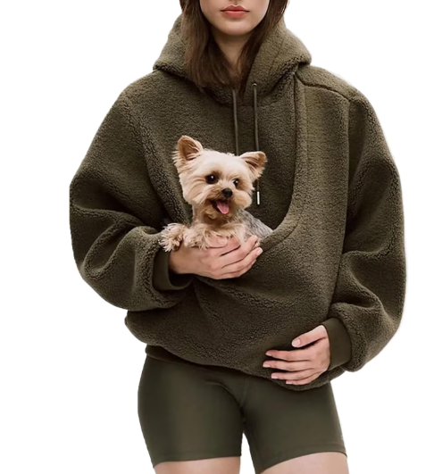 Fleece-Hoodie mit Haustier-Tasche „Marta“
