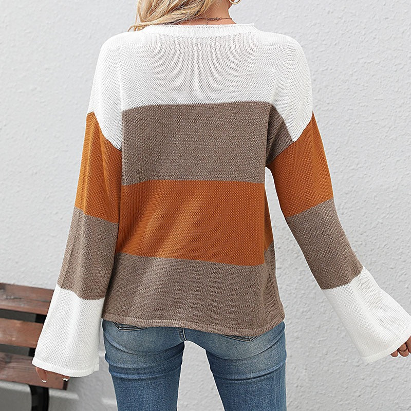 Colour-Block Bell-Sleeve Sweater “Daria”