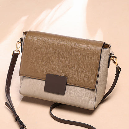 Two-Tone Soft Leather Shoulder Bag
