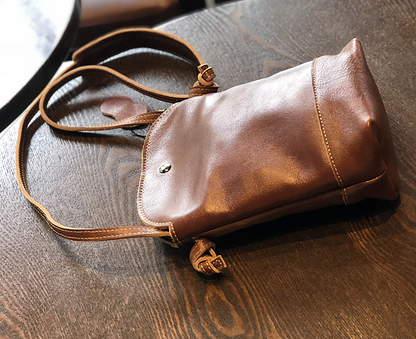 Vintage Handmade Leather Crossbody Bag