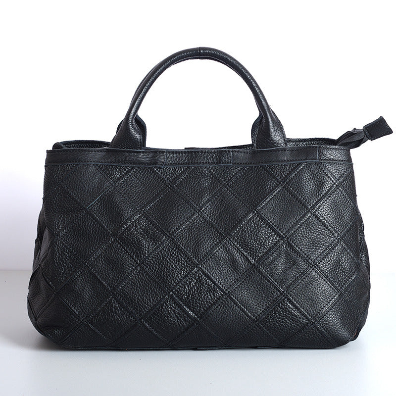 Diamond Patchwork Leather Tote