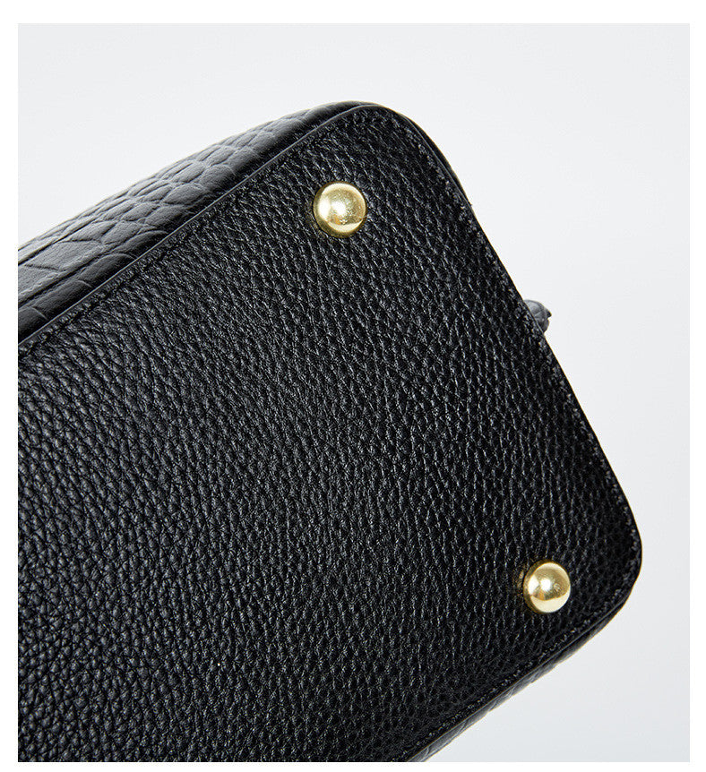 Croc-Embossed Leather Handbag