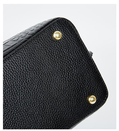 Croc-Embossed Leather Handbag