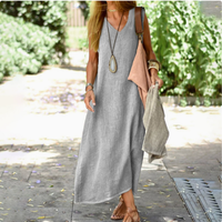 Vintage Cotton-Linen Maxi Dress 'Marlene'