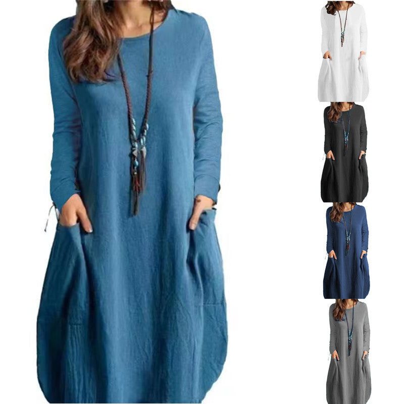 Langarm-Leinenkleid "Romy"