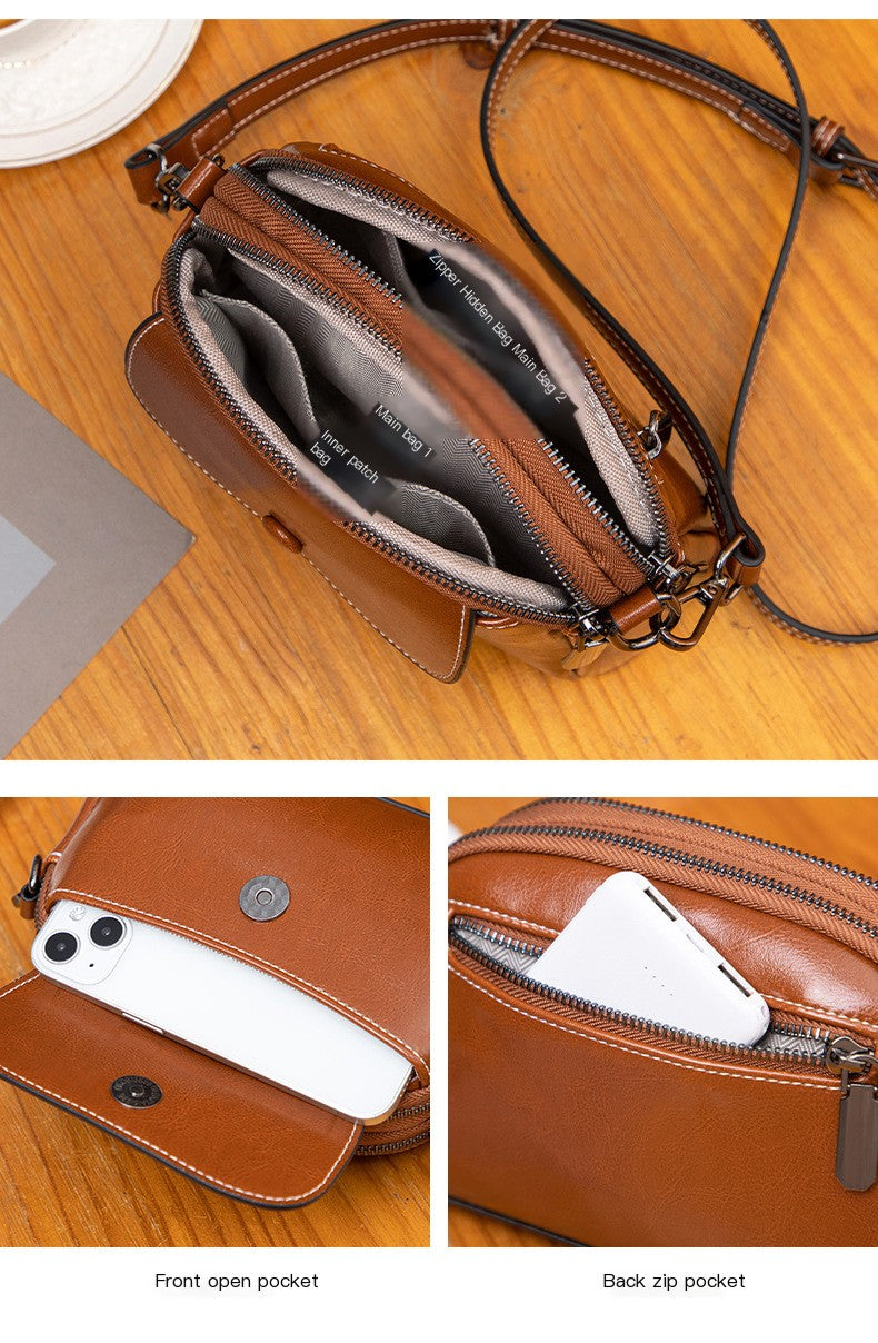 Retro Leather Mini Crossbody Bag