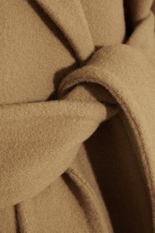 Belted Camel Wrap Coat “Thea”