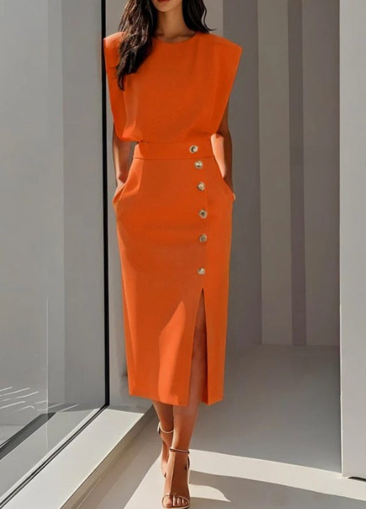Structured Sleeveless Midi Dress “Stephanie”