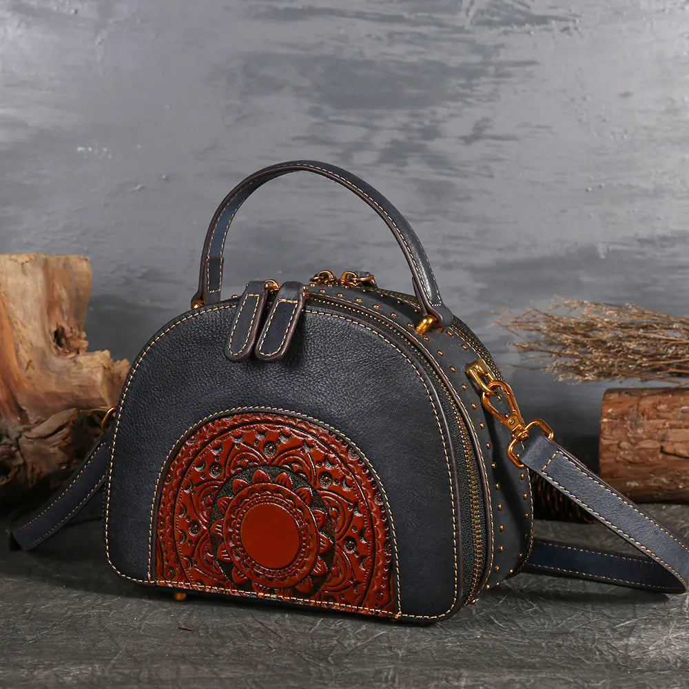 Multifunctional Vintage Leather Crossbody Tote Bag