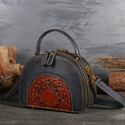 Multifunctional Vintage Leather Crossbody Tote Bag