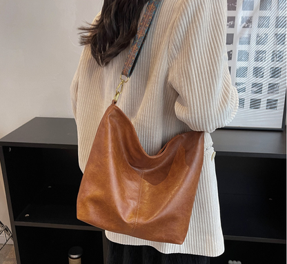 Lässige Schultertasche aus PU-Kunstleder
