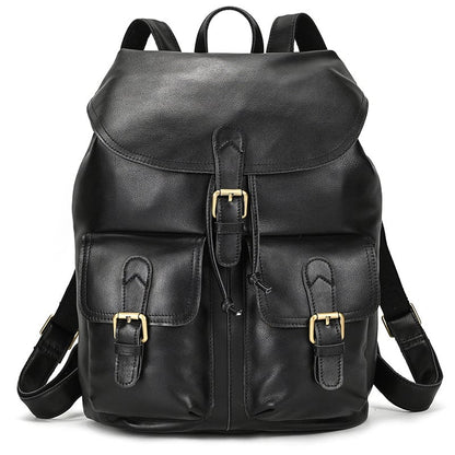 Vintage-Lederrucksack mit Kordelzug