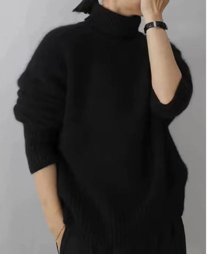 Soft Cashmere-Feel Turtleneck Sweater “Rosalie”