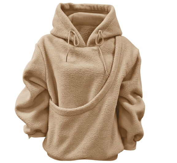 Fleece-Hoodie mit Haustier-Tasche „Marta“