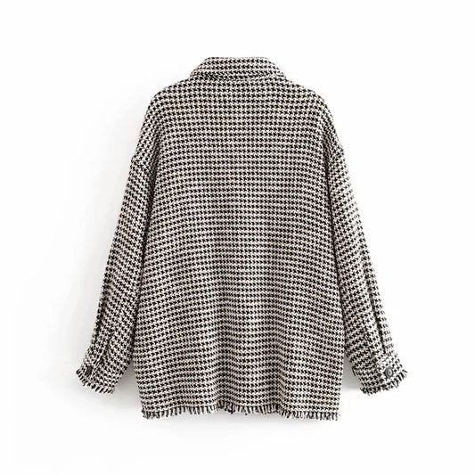 Houndstooth Shirt Jacket “Alva”
