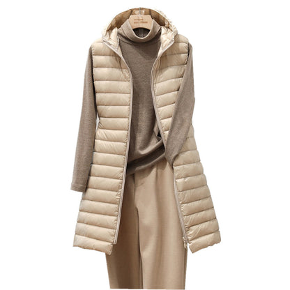 Long Hooded Puffer Vest “Inga”