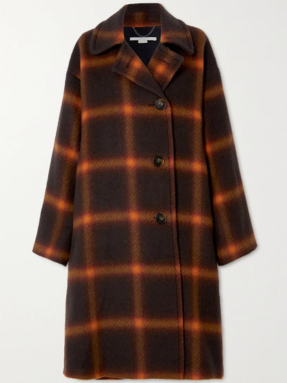 Oversized Orange Check Coat “Tove”