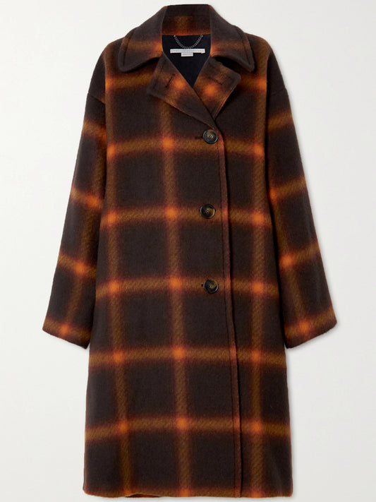Oversized Orange Check Coat “Tove”