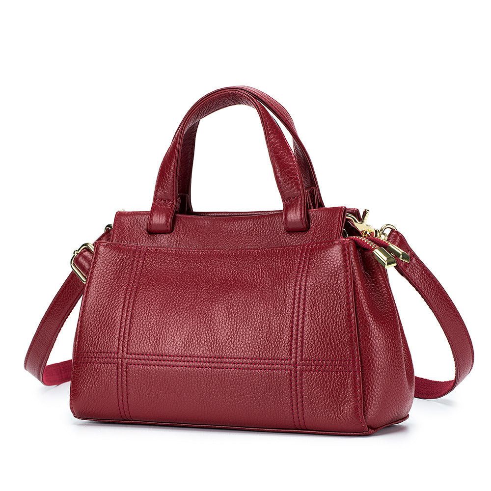 Genuine Leather Boston Handbag