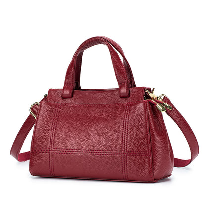 Genuine Leather Boston Handbag